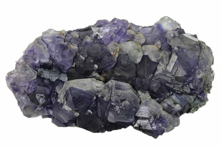Purple Cuboctahedral Fluorite Crystals on Quartz - China #161832